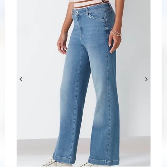 J. Jill Denim Full Leg Medium Wash Trousers Women’s Size 12 - Picture 9 of 10